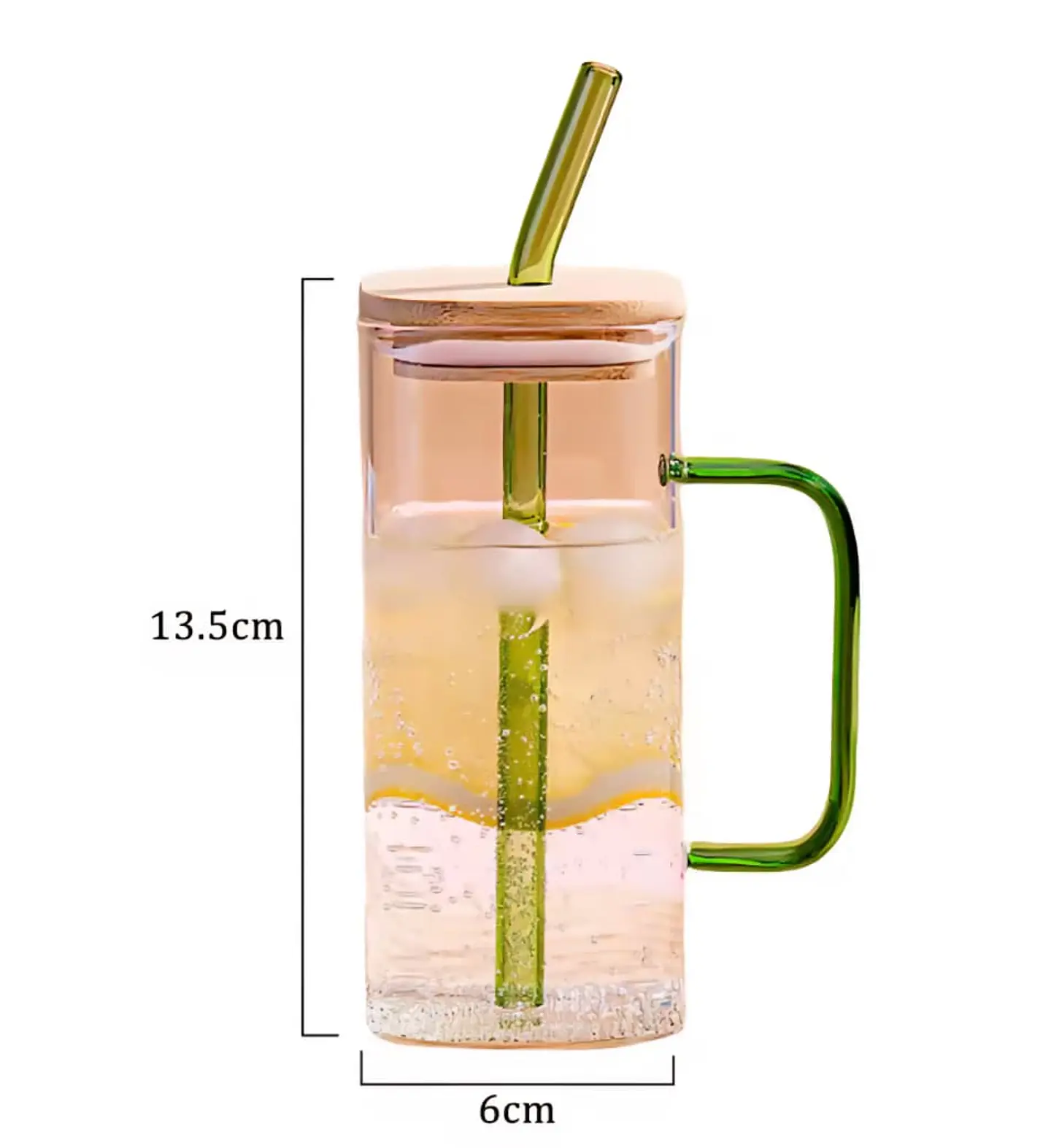 Vasitos de vidrio con Asa y Bombilla 3