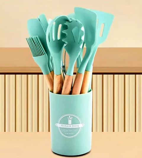 Set de Utensilios Cocina 12 piezas con Contenedor