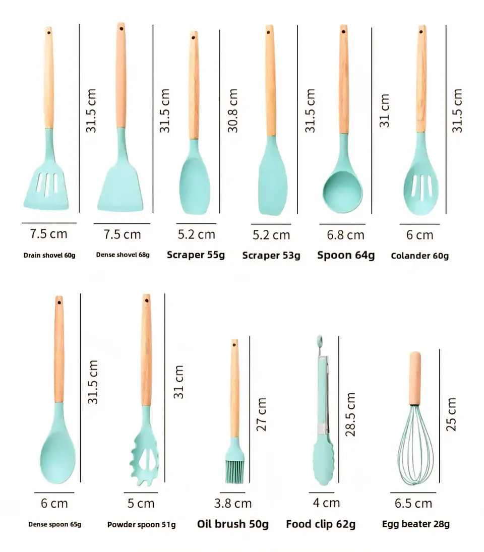 Set de Utensilios Cocina 12 piezas con Contenedor 4
