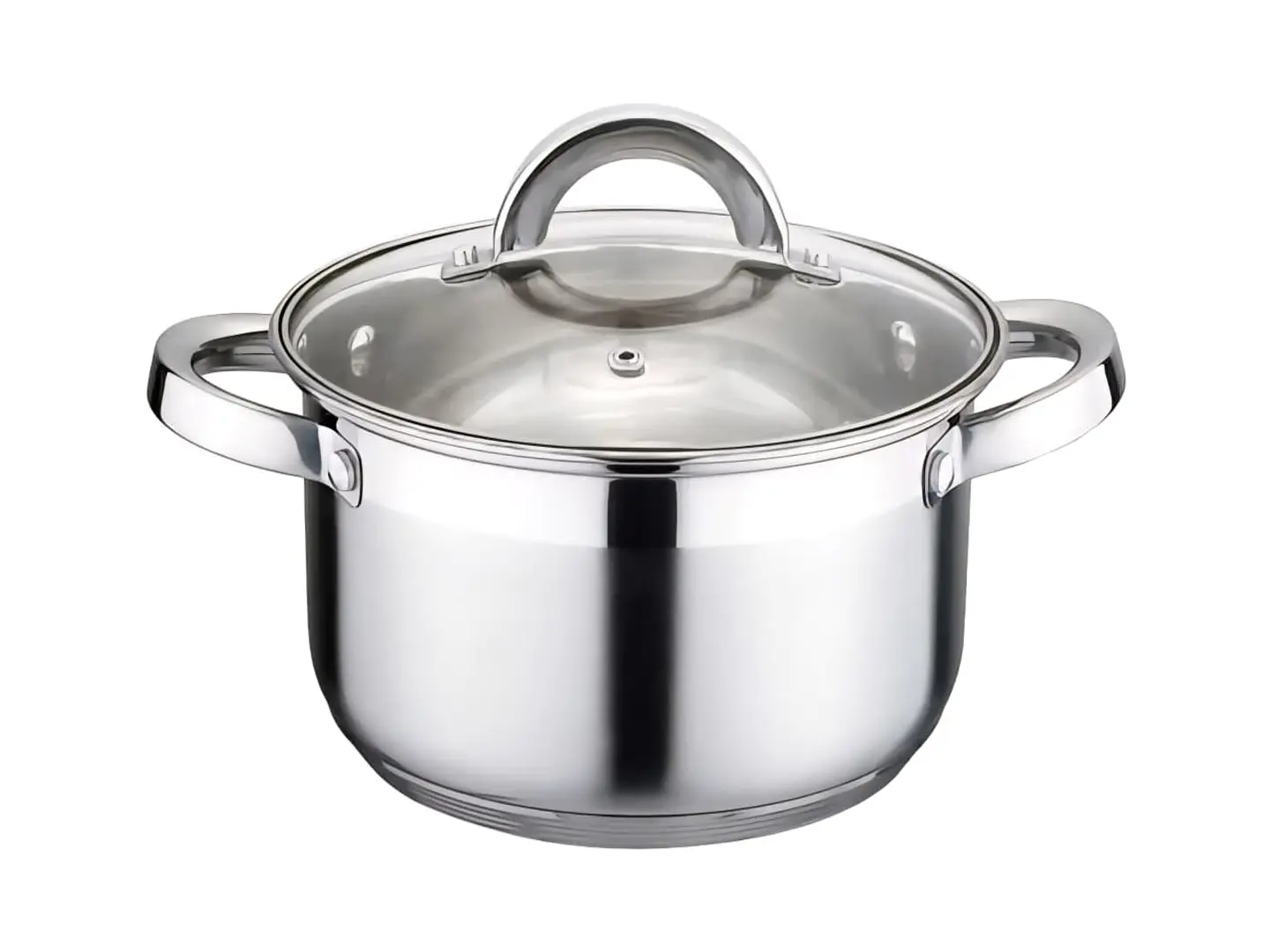 Set de 4 ollas de acero inoxidable Kaisa Villa con tapas de vidrio templado 2