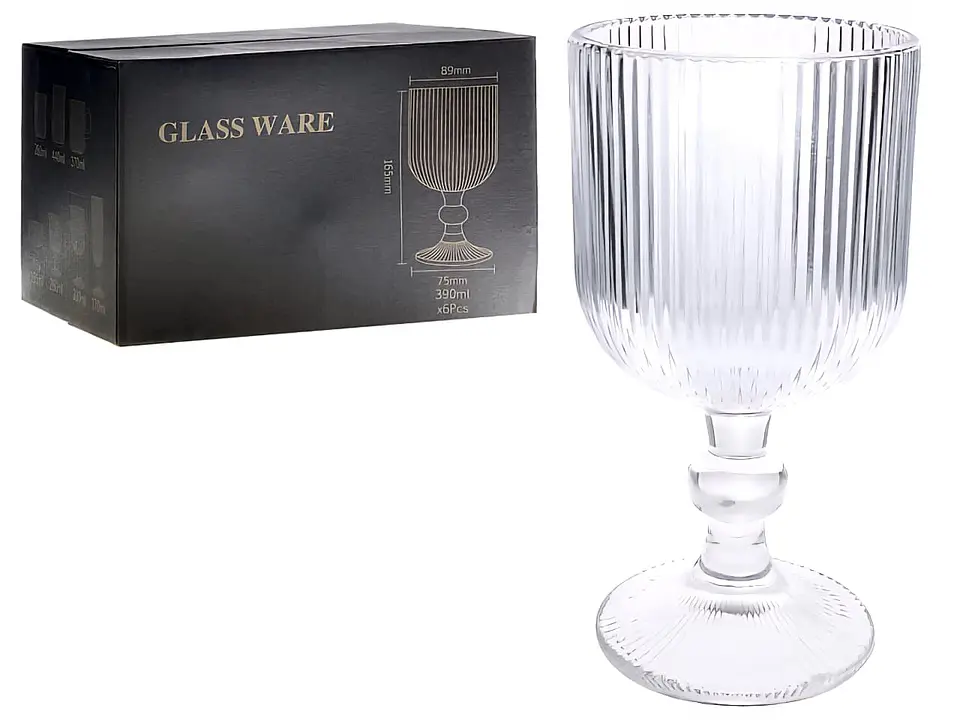 Set de 6 Copas Talladas 390ml 5