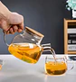 Tetera de vidrio borosilicato con tapa de bambú - Miniatura 3
