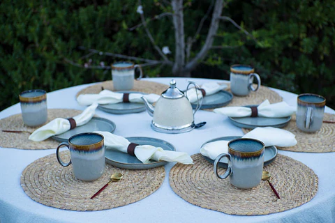 Set de Tazas Rústico Escencial para 4 y 6 Personas