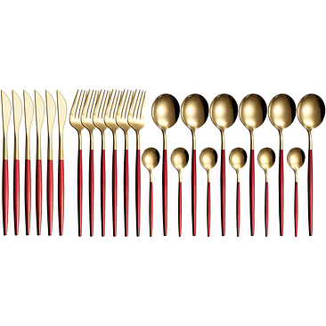 Set de cubiertos de Acero Inoxidable dorados 24 piezas  4
