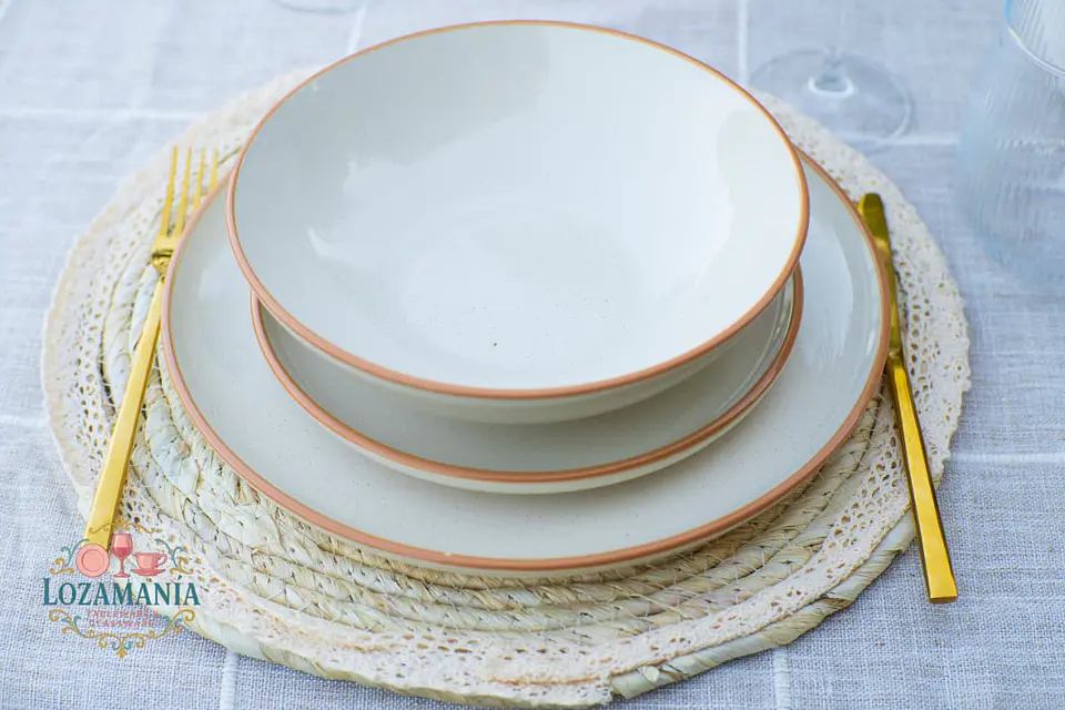 Set de Loza 16 piezas para 4 personas Beige. 4