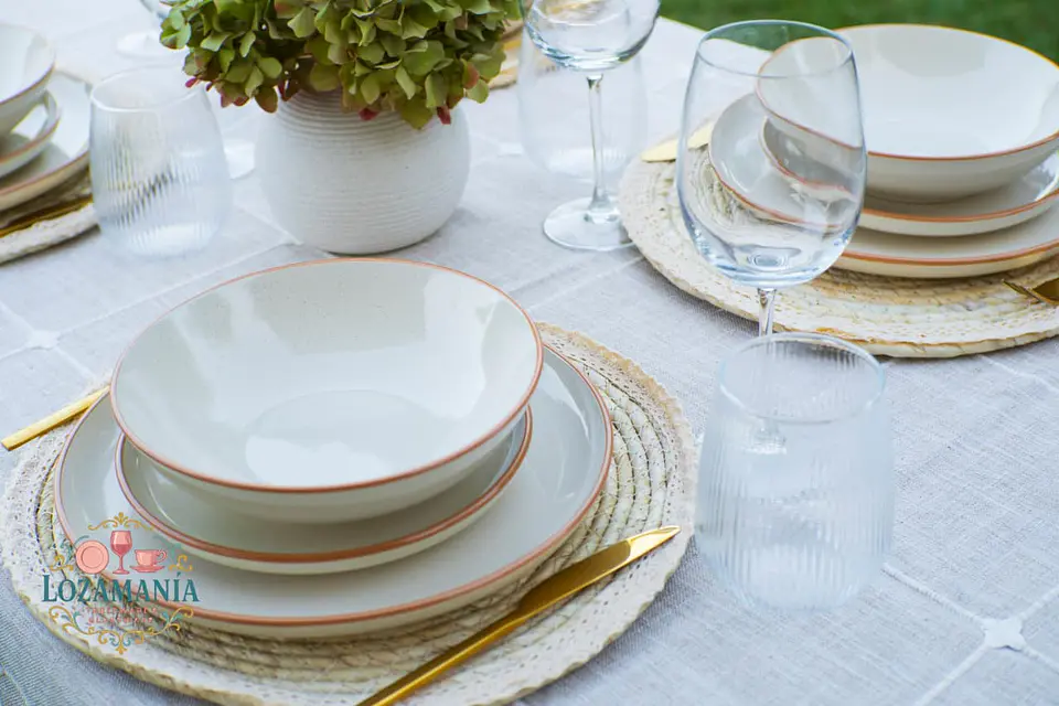 Set de Loza 16 piezas para 4 personas Beige. 8