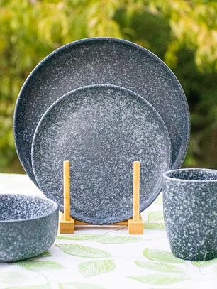 Set de loza 16 Piezas para 4 personas Negra estilo nórdico