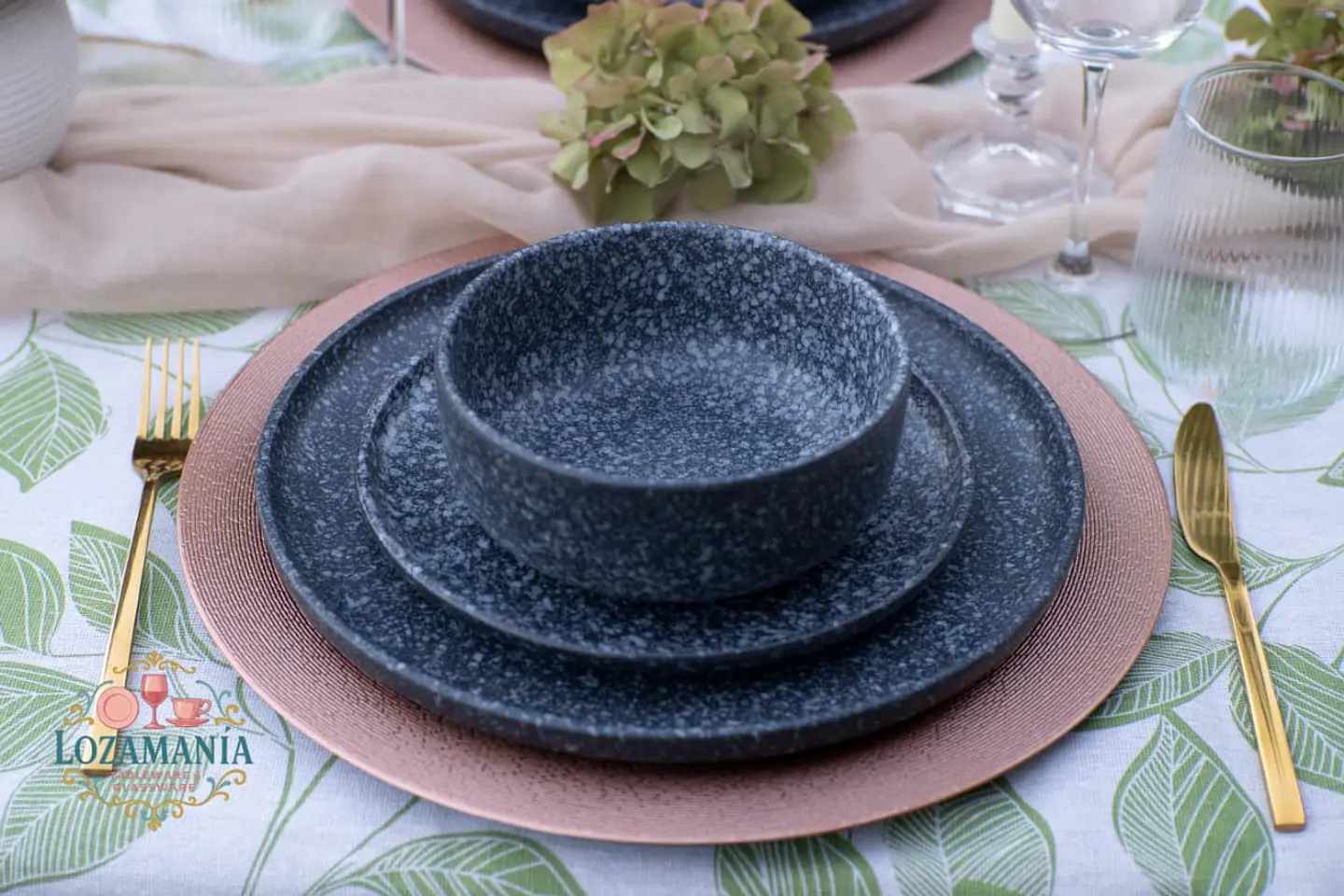 Set de loza 16 Piezas para 4 personas Negra estilo nórdico 4