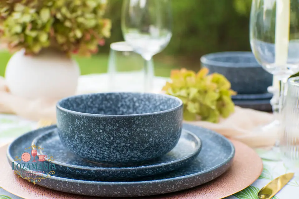 Set de loza 16 Piezas para 4 personas Negra estilo nórdico 7