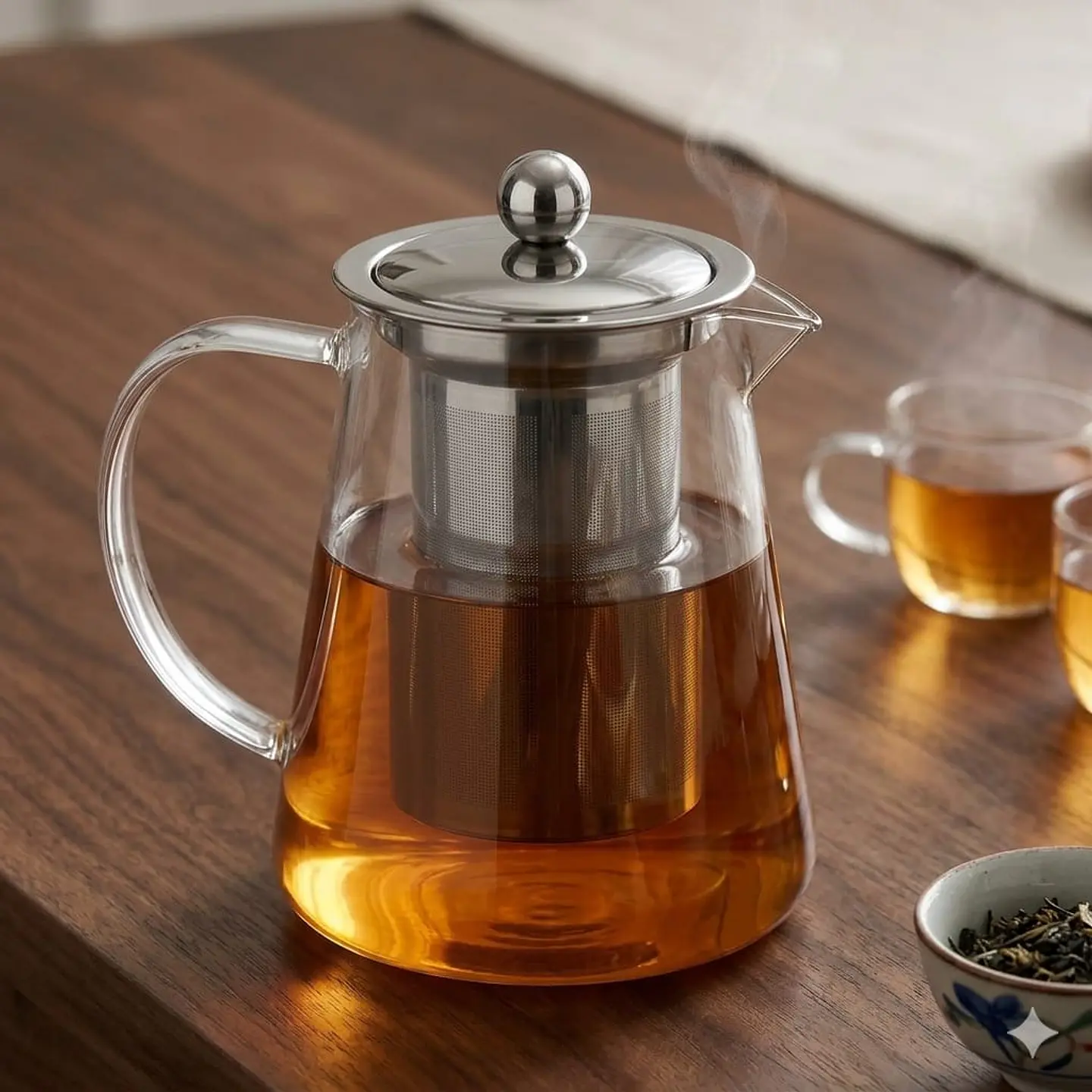 Tetera Infusora de Vidrio y Acero Inoxidable 550 ml 3