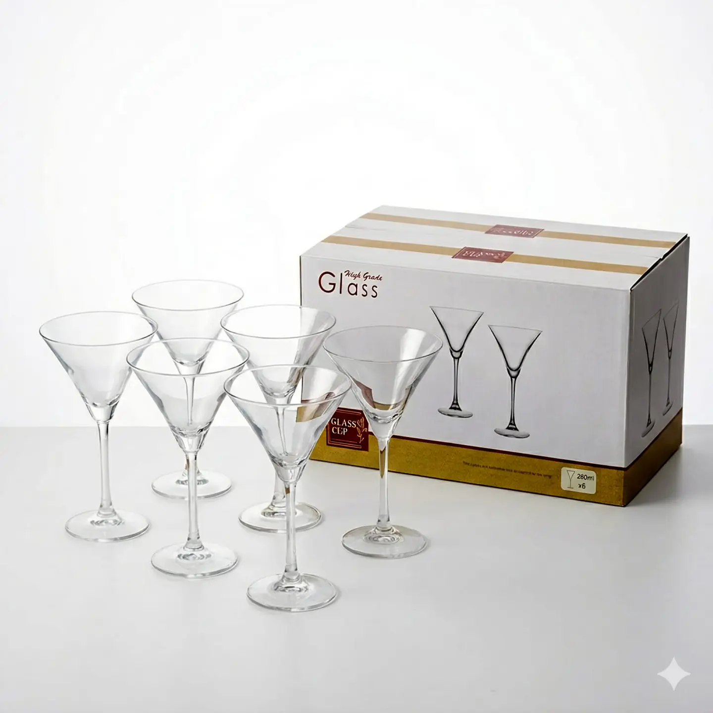 Set de 6 Copas Martini, Cosmopolitan Cristal 260 ml  3