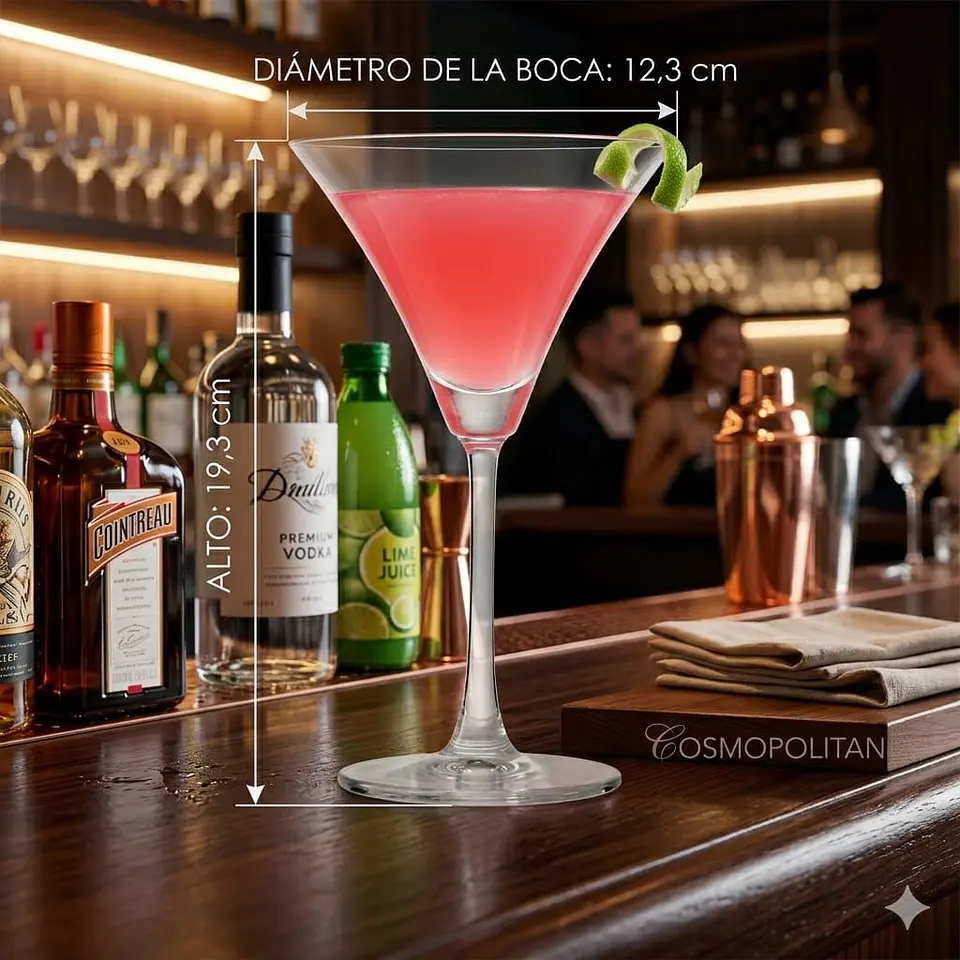 Set de 6 Copas Martini, Cosmopolitan Cristal 260 ml  4