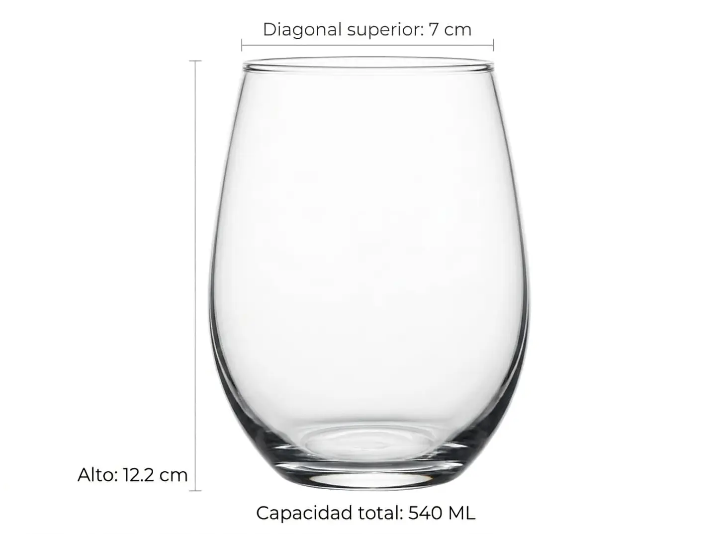 Set de 6 Vasos Cortos 540 ml 3