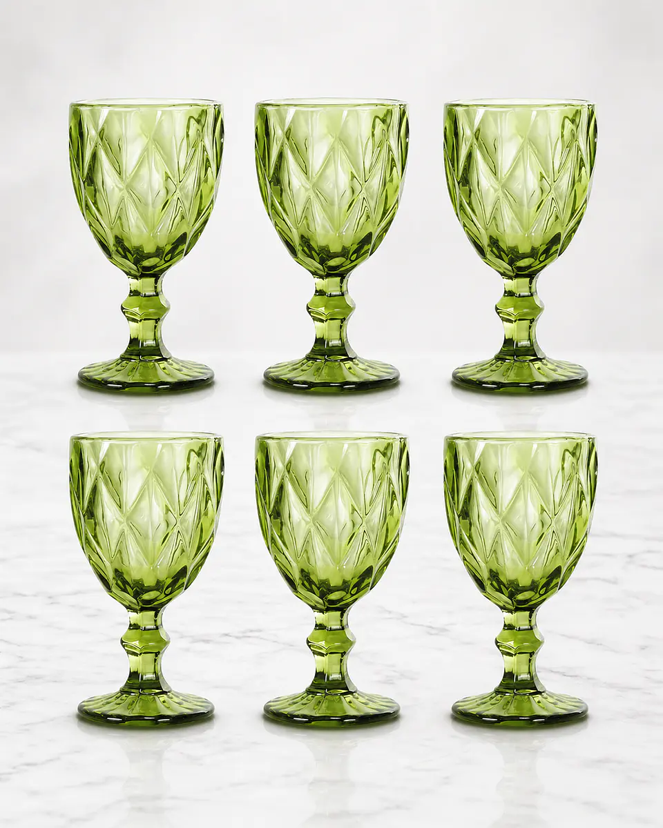Set de 6 Copas Labradas 320 ml Colores 2