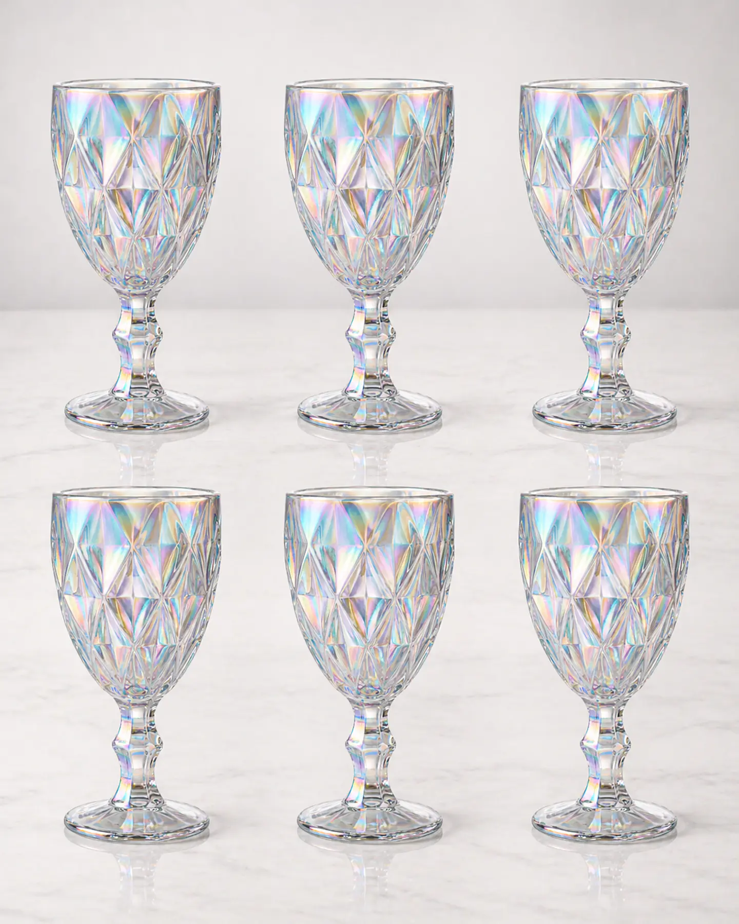 Set de 6 Copas labradas 320 ml Tornasol 2