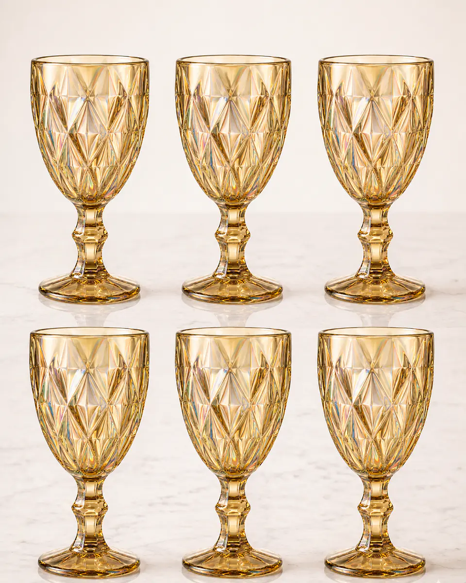 Set de 6 Copas labradas 320 ml Tornasol 6