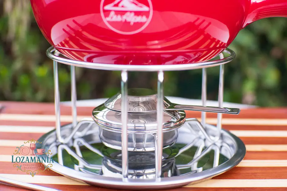 Set de Fondue Rojo Con Bowl de Cerámica 2