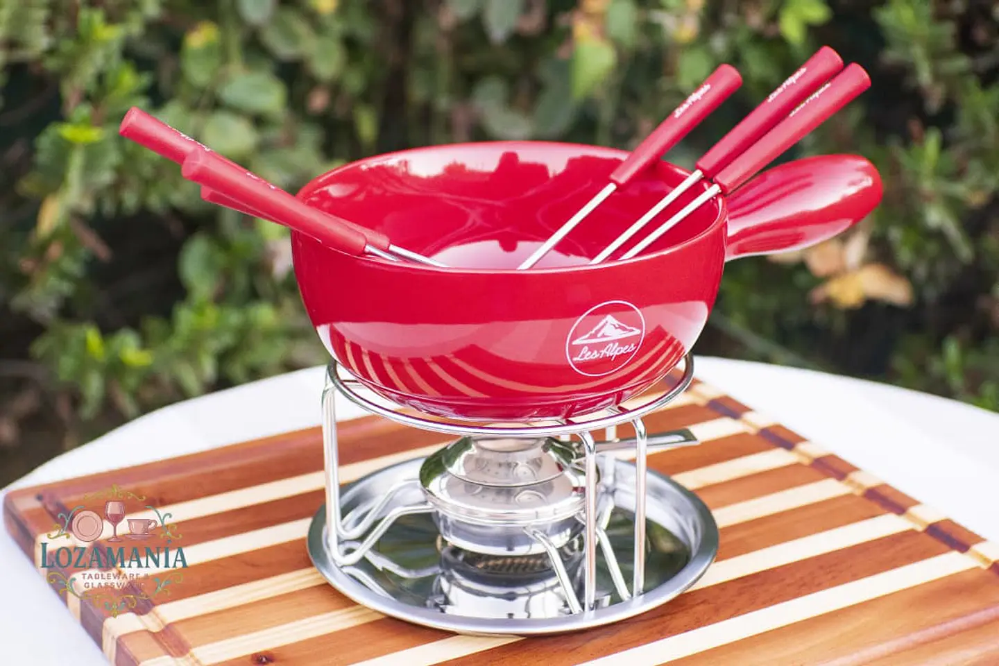 Set de Fondue Rojo Con Bowl de Cerámica 5