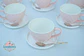 Set de 6 Tazas rosa con platillo - Miniatura 5