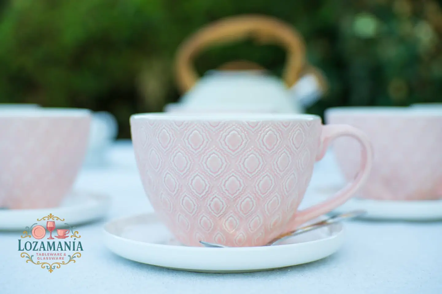 Set de 6 Tazas rosa con platillo 6