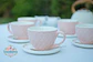 Set de 6 Tazas rosa con platillo - Miniatura 1