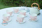 Set de 6 Tazas rosa con platillo - Miniatura 7