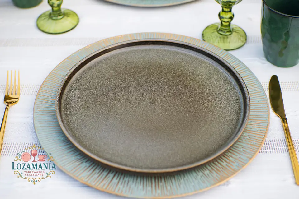 Set de loza Rustica 4 personas 16 piezas Verde 3