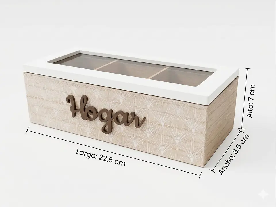 Caja de madera para bolsas de té 6