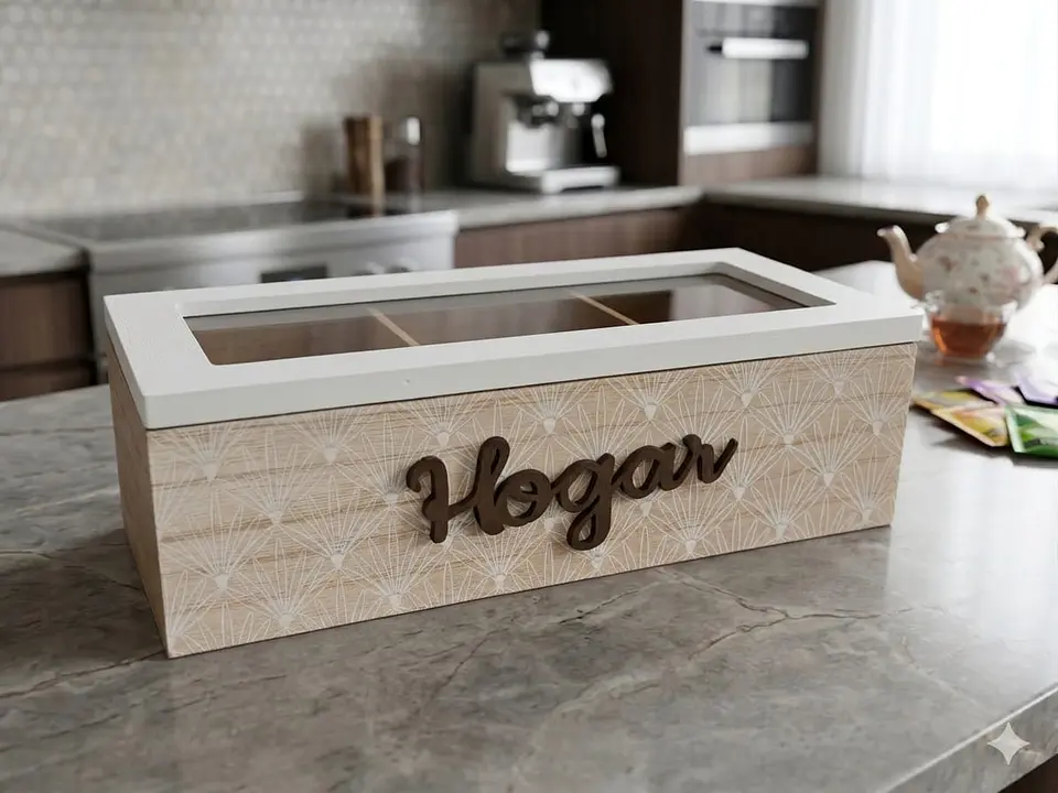 Caja de madera para bolsas de té 5