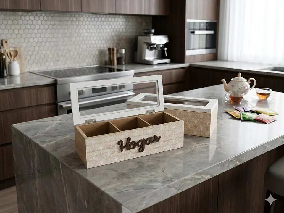 Caja de madera para bolsas de té 4