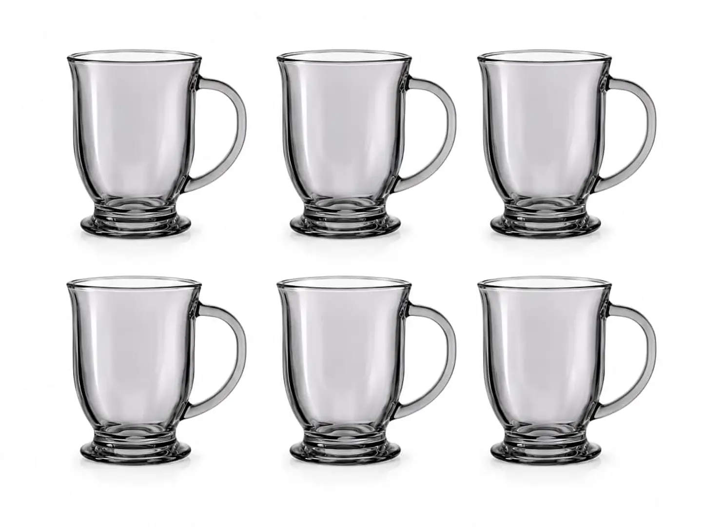 Set de 6 tazas de vidrio templado grueso 490 ml 3