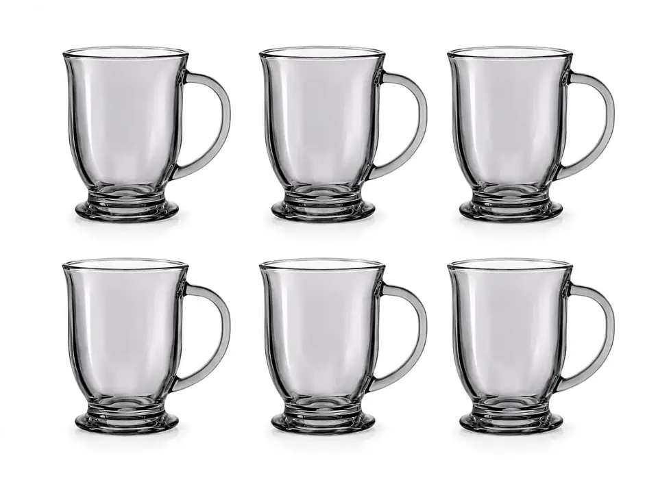 Set de 6 tazas de vidrio templado grueso 490 ml 3