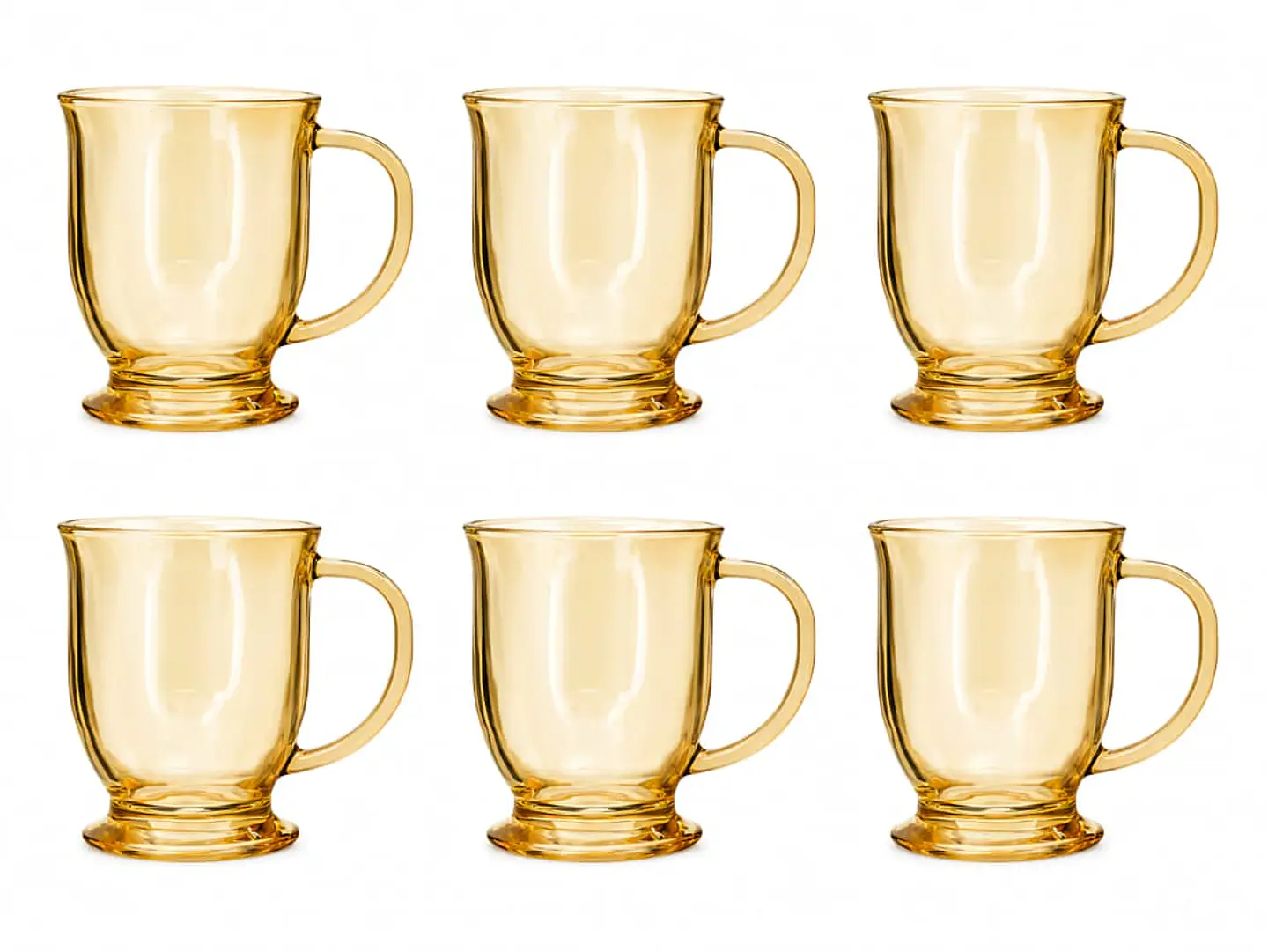 Set de 6 tazas de vidrio templado grueso 490 ml 4
