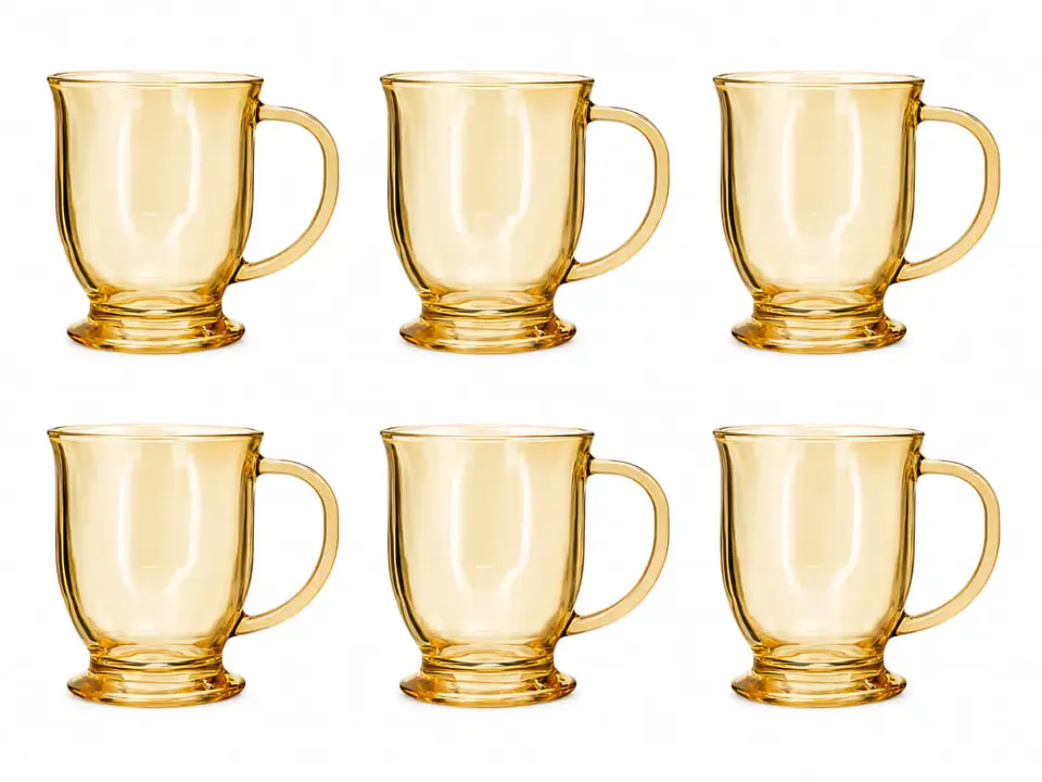Set de 6 tazas de vidrio templado grueso 490 ml 4