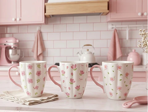 Mugs Diseño Flores 350 ml