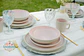 Set de Loza para 4 personas 16 piezas Rosa y Beige - Miniatura 3