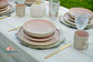 Set de Loza para 4 personas 16 piezas Rosa y Beige - Miniatura 8