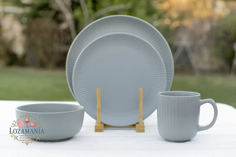 Set de loza 16 Piezas para 4 personas Gris 