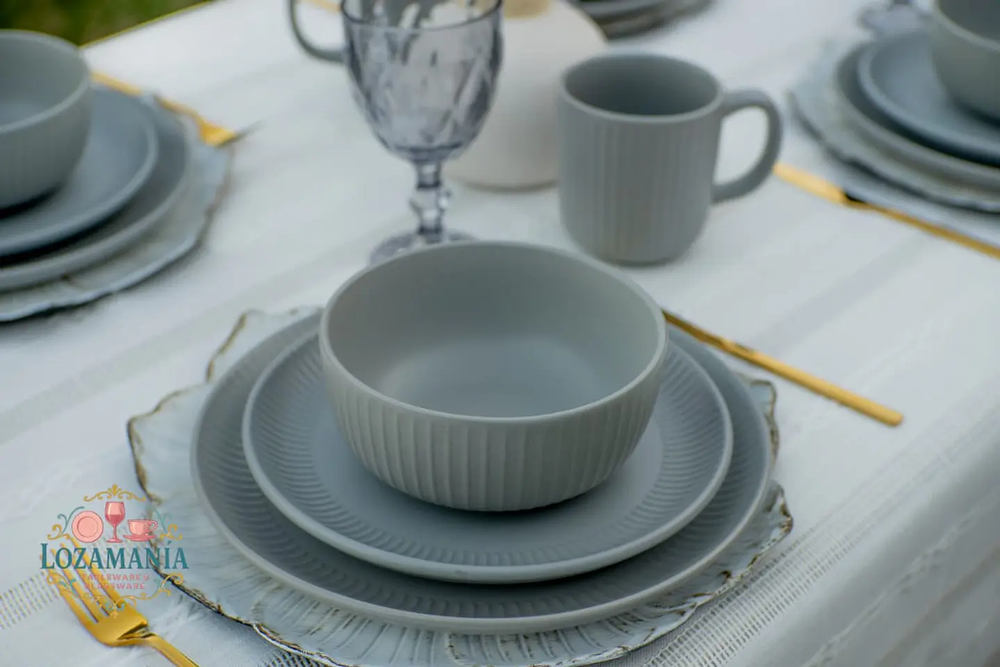 Set de loza 16 Piezas para 4 personas Gris  4