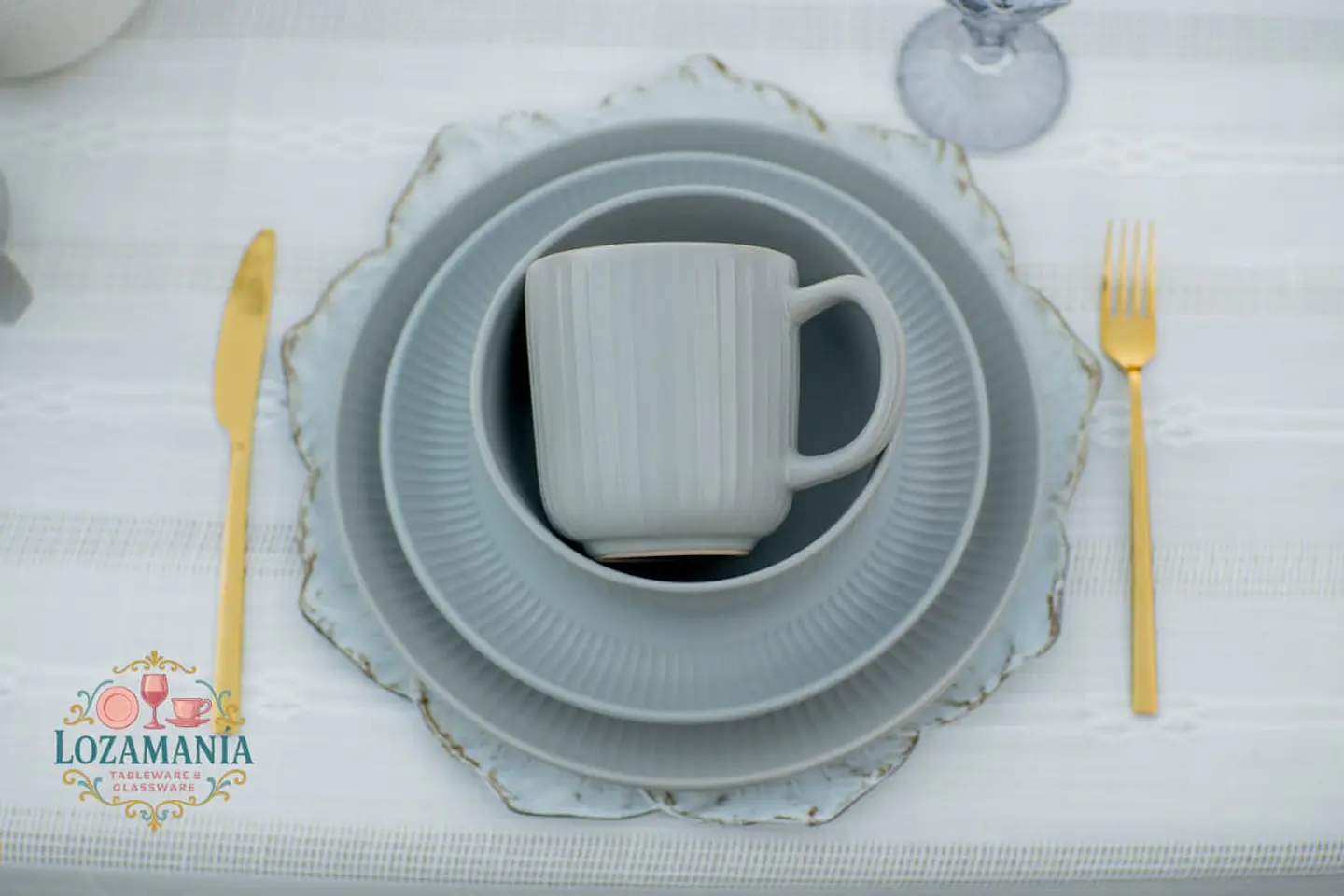 Set de loza 16 Piezas para 4 personas Gris  8