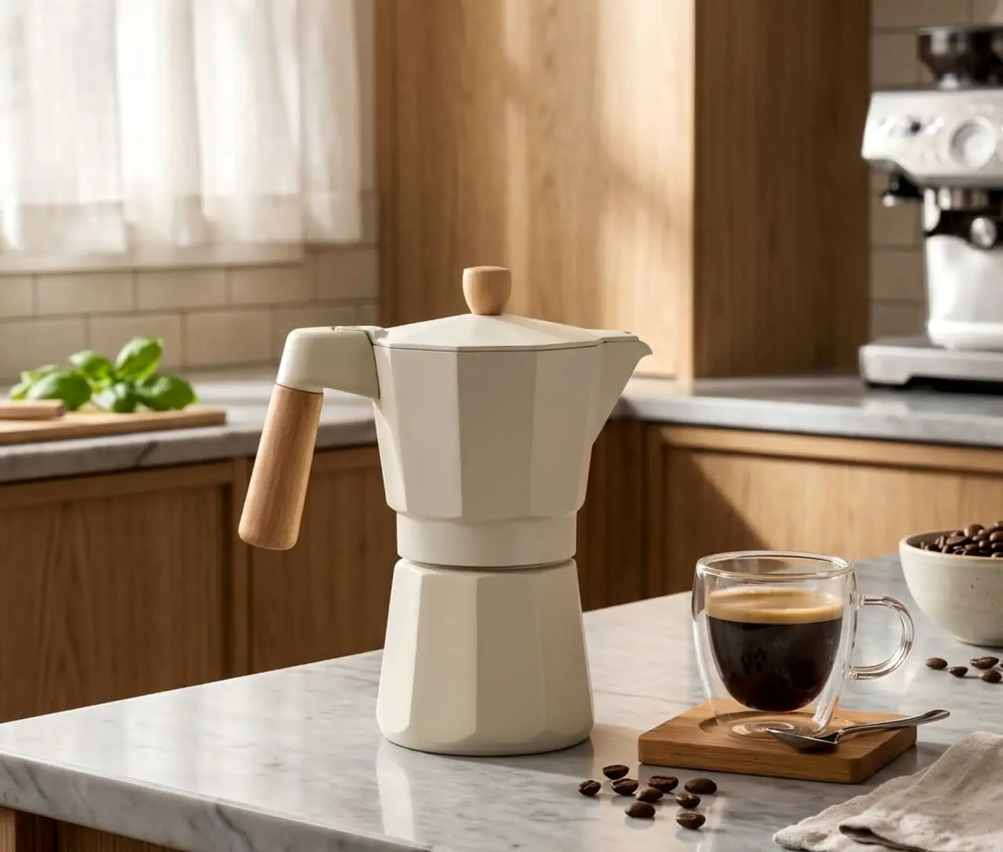 Cafetera Italiana de 6 tazas espresso Marfil 1