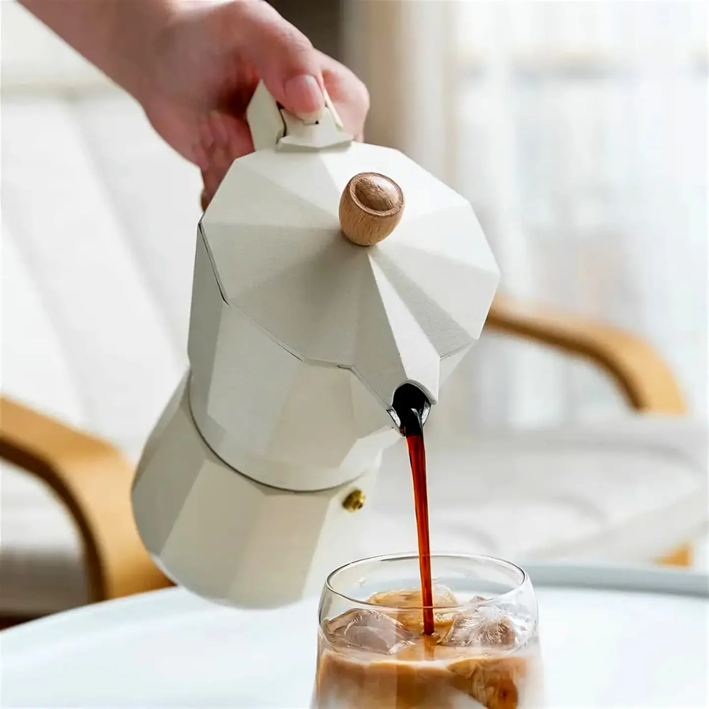 Cafetera Italiana de 6 tazas espresso Marfil 3