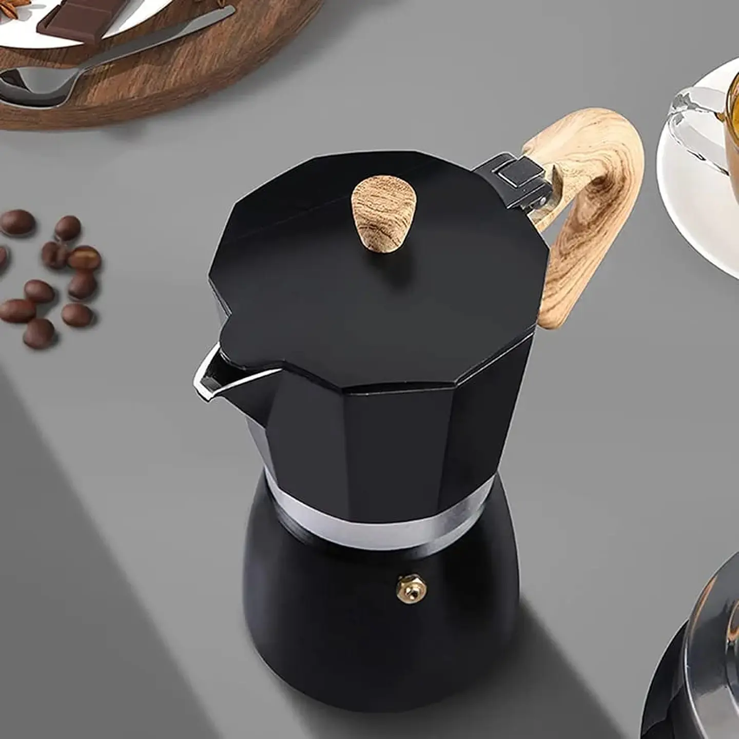 Cafetera Italiana de 6 tazas espresso Negra 2