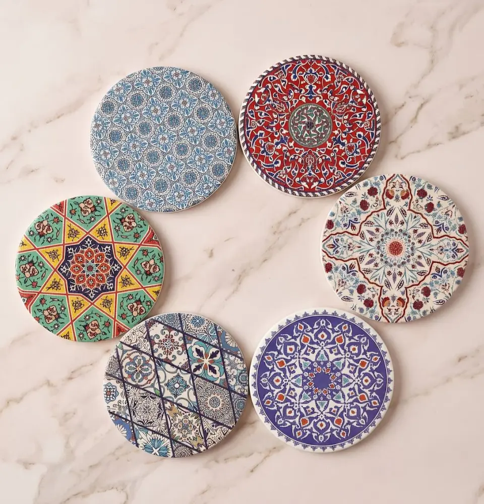 Set 6 Tazas + 6 posa tazas 250 ml Colores 3