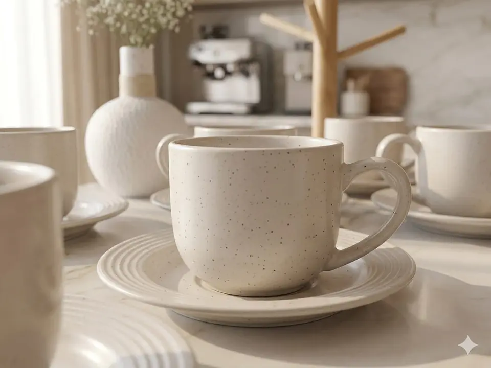 Set de 6 Tazas y platillos cerámica 120 cc expresso 3