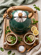 Tetera Silbadora de Acero Inoxidable 3 Litros Vicalina Azul y Verde Vintage - Miniatura 6