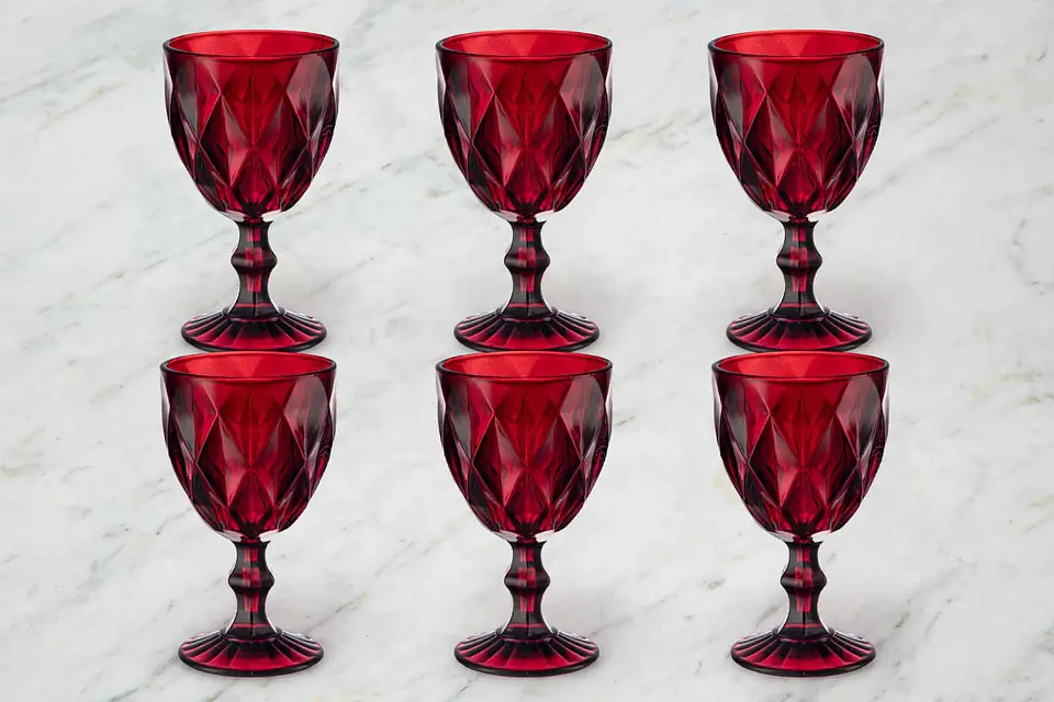 Set de 6 Copas Labradas 320 ml Colores 7