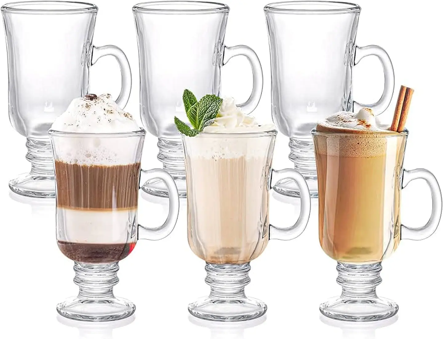 Set de 6 copas de vidrio para lattes, capuchino 230 ml 5