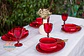 Set de Loza 4 personas 8 Piezas Turquesa y Rojo - Miniatura 13