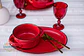 Set de Loza 4 personas 8 Piezas Turquesa y Rojo - Miniatura 14
